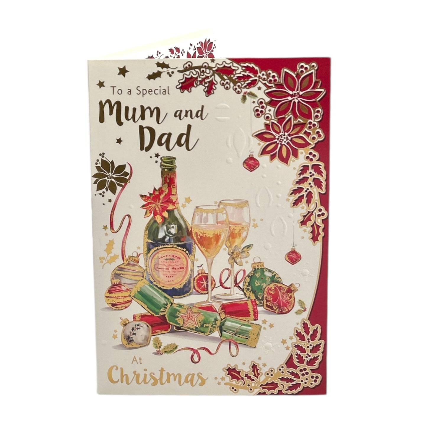 To a Special Mum and Dad Seasonal Sparkle & Love Christmas Card