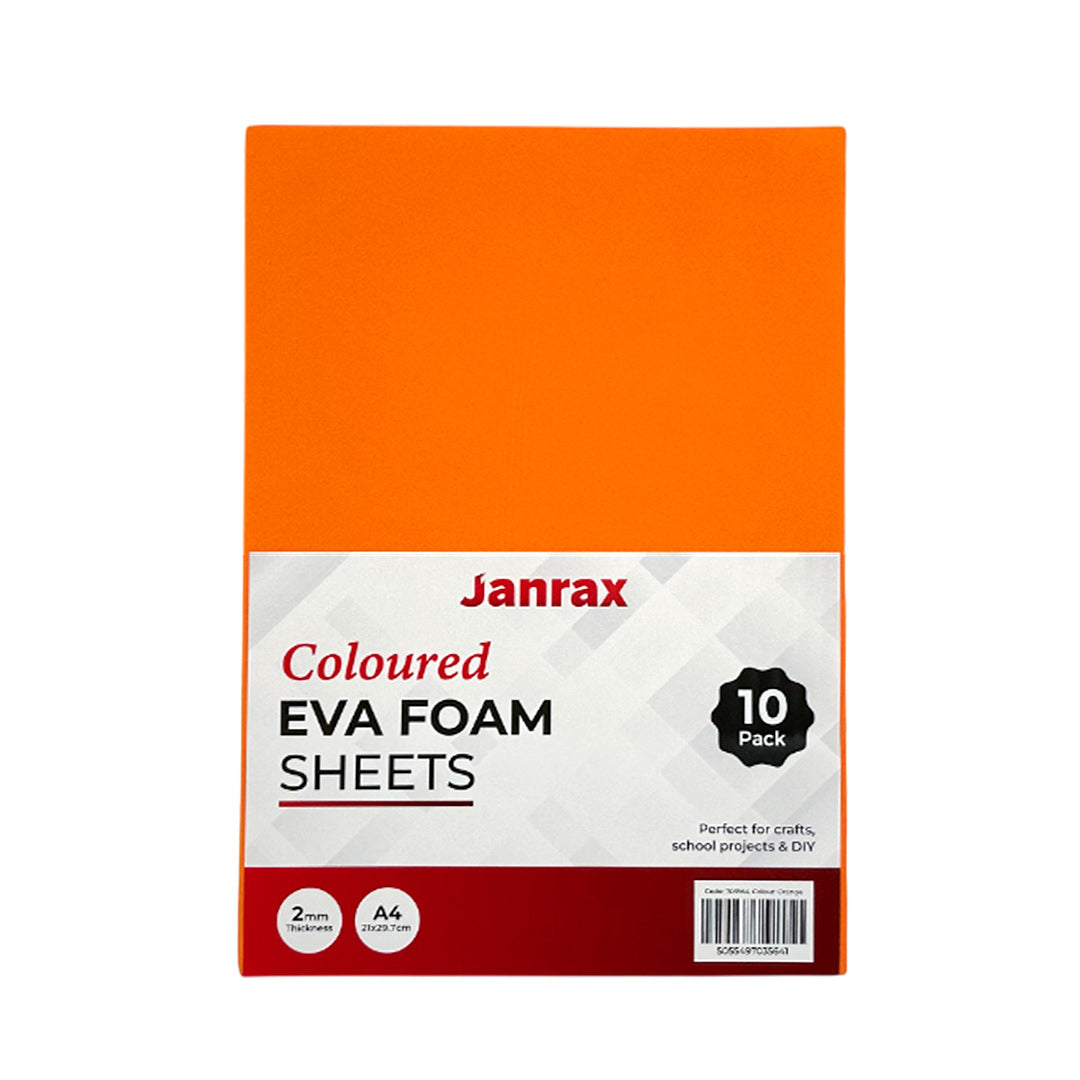 Pack of 200 A4 Orange Coloured EVA Foam Sheets