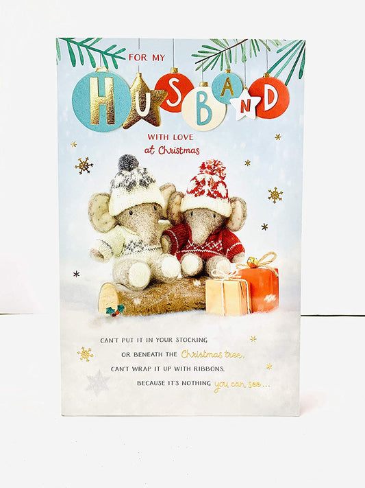 Husband Christmas Card Elliot Buttons