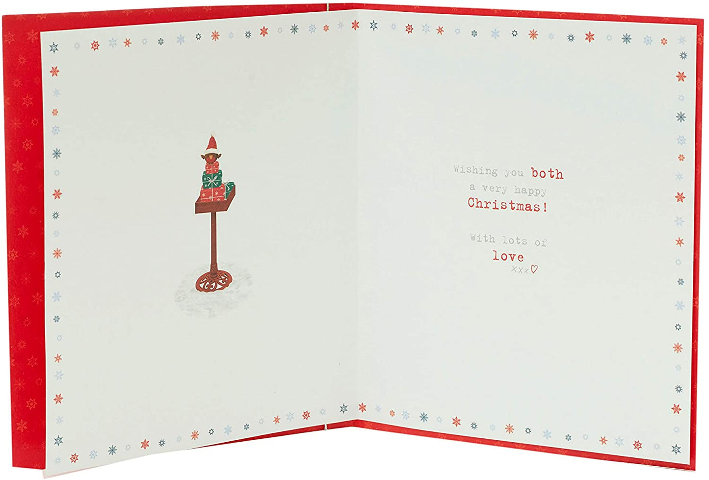 For Dad And His Girlfriend Boofle In Snow Design Christmas Card 