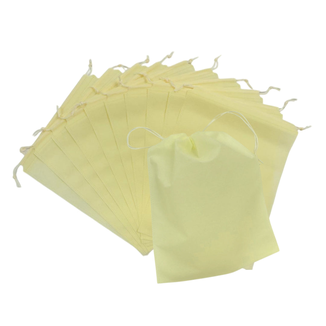 Pack of 50 Ivory Coloured 32x22cm Non-Woven Drawstring Bags