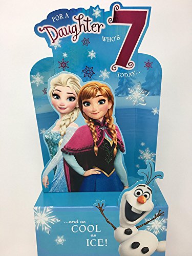 Age 7 Daughter Frozen Stand Up Birthday Card
