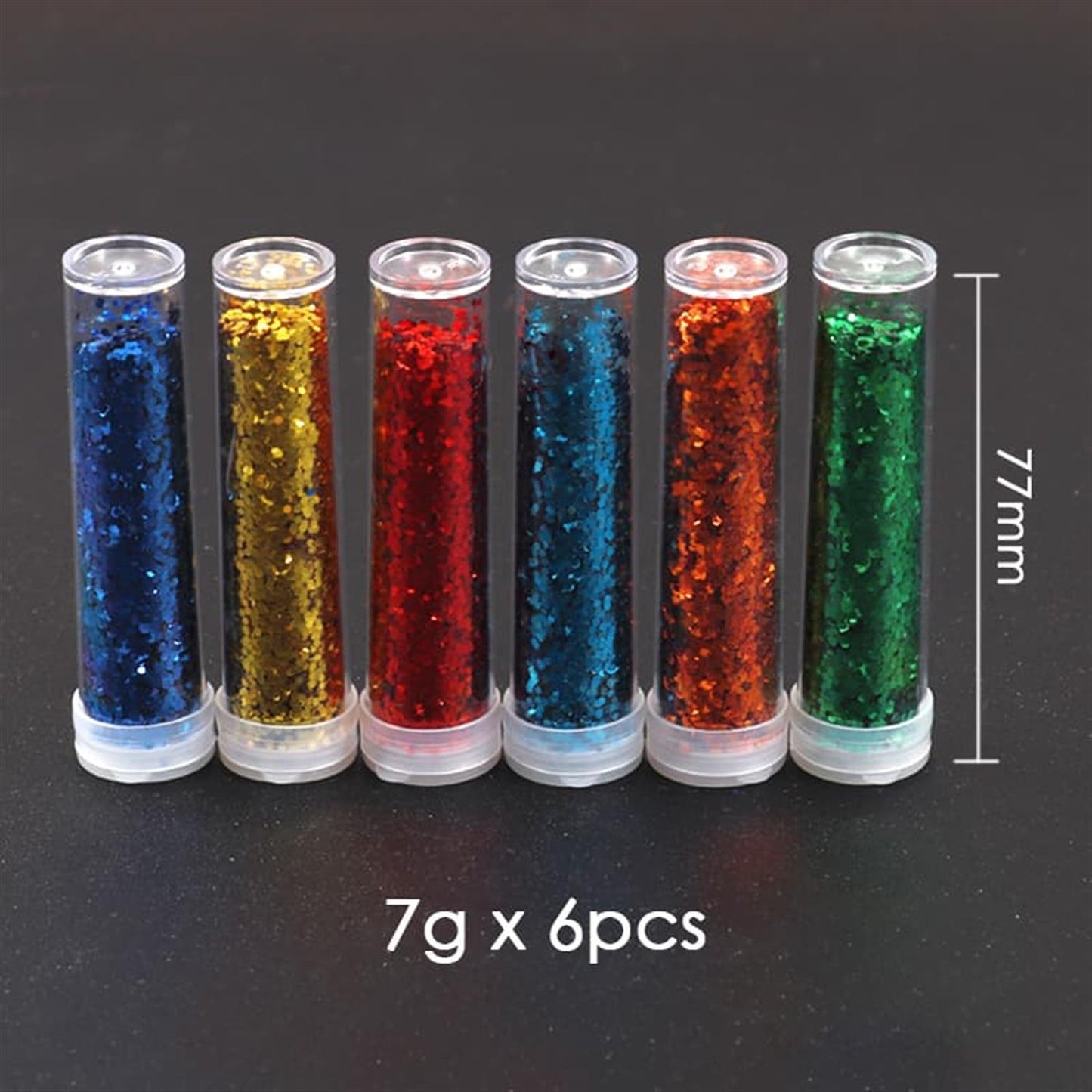 Pack of 6 Shaker Jar Holographic Glitter 7g