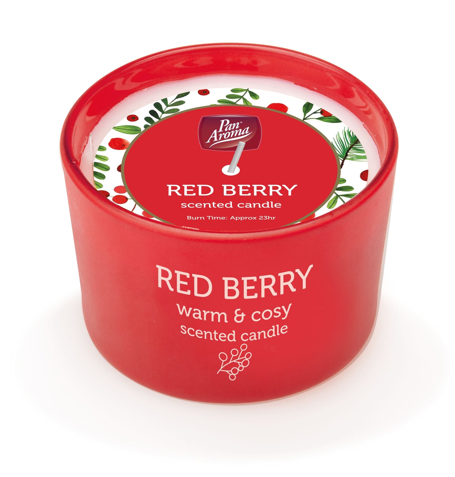 Pack of 3 Red Berry Scented Coloured Jar Candles 85G 
