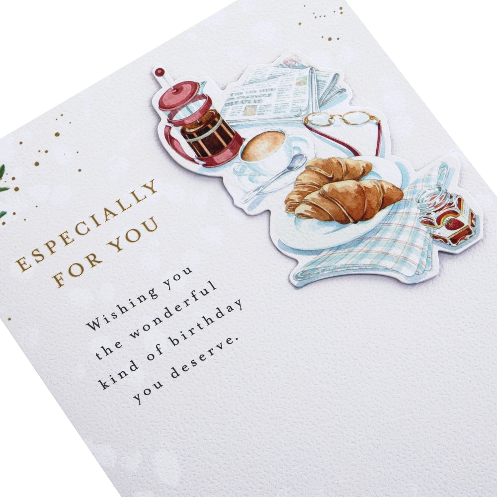 Coffee & Croissants Design Birthday Card