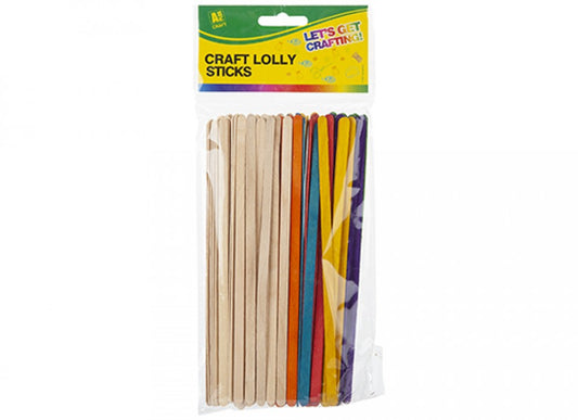 Pack of 100 19cm Craft Lollie Sticks