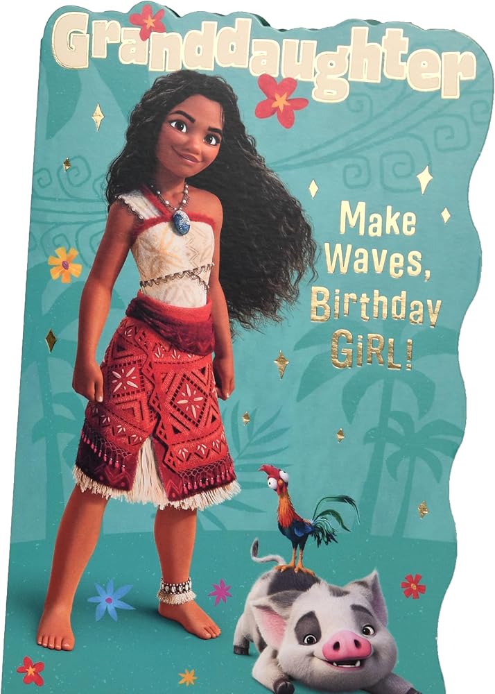 Disney Moana Granddaughter Birthday Card