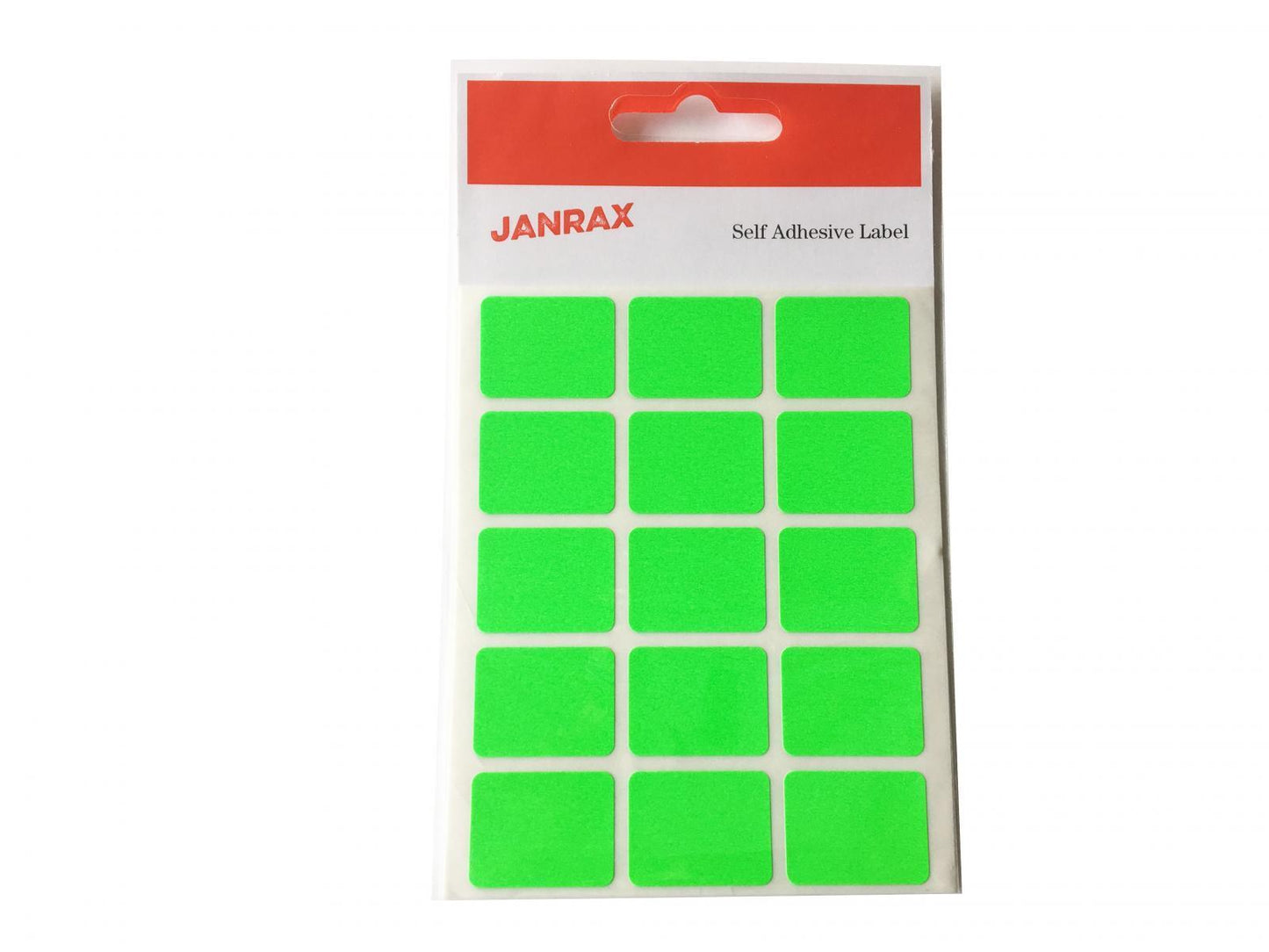 Pack of 60 Fluorescent Green 19x25mm Rectangular Labels - Adhesive Stickers