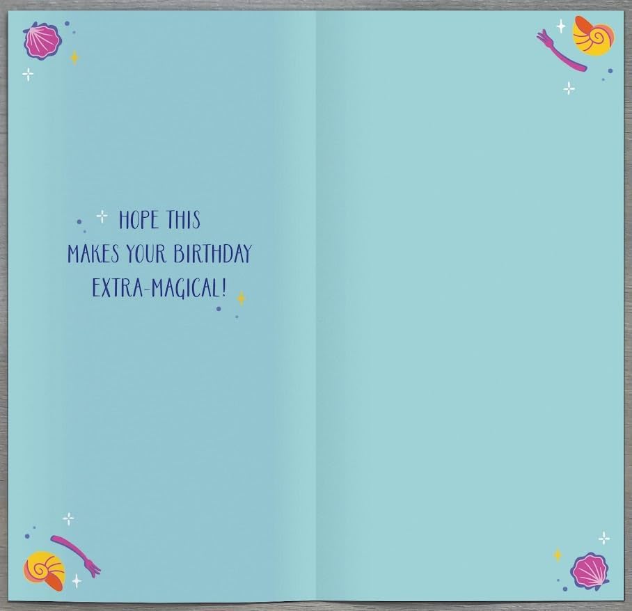 Disney Princess Ariel The Little Mermaid Design Birthday Money Wallet Card 