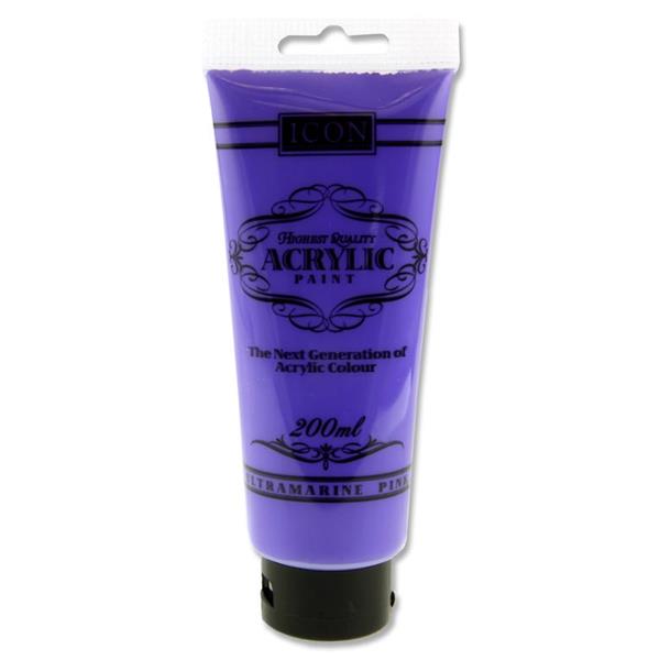 Icon Acrylic Paint 200Ml - Ultramarine Pink