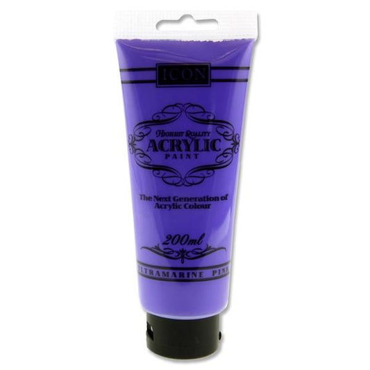 Icon Acrylic Paint 200Ml - Ultramarine Pink