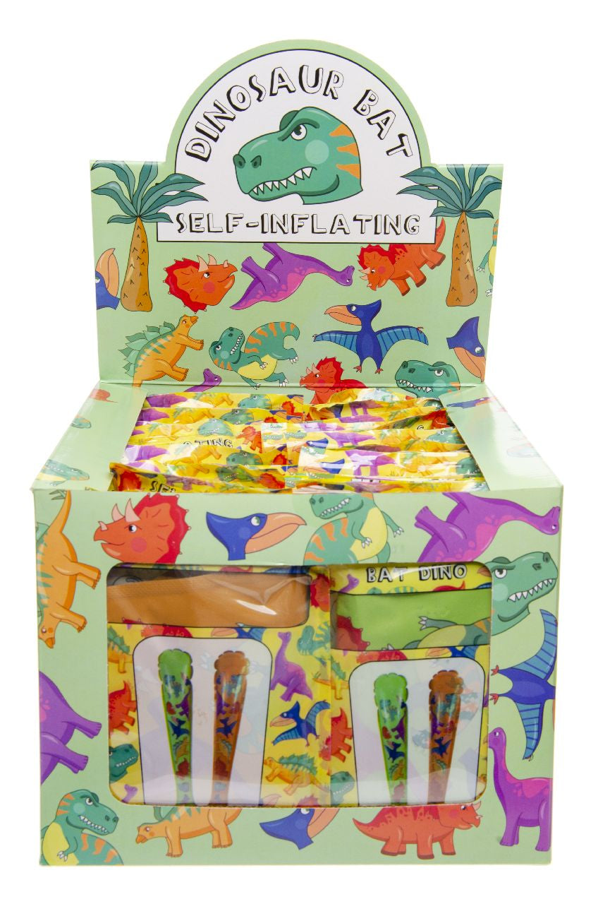 Pack of 48 Dinosaur Print Self-Inflating Bats