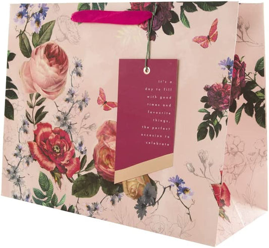 Elegant Floral Design Large Multi-Occasion Gift Bag