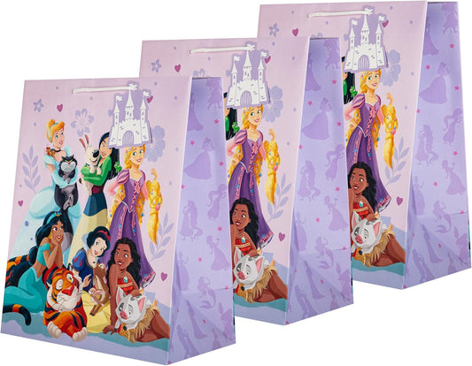 Disney Princesses Pack of 3 Large Gift Bag For Birthday, Christmas