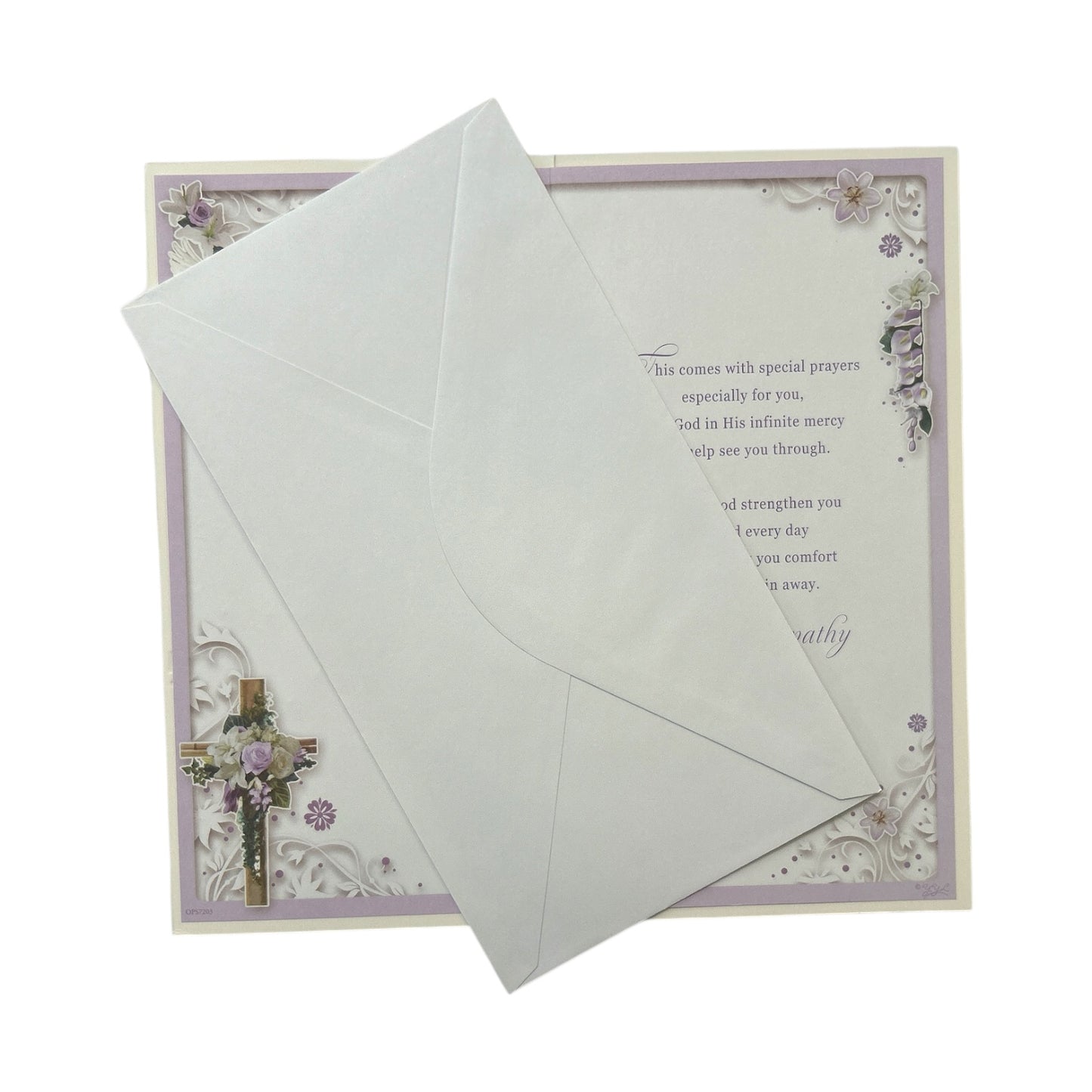 Loss of Partner Religious Cross Design Sympathy Opacity Card