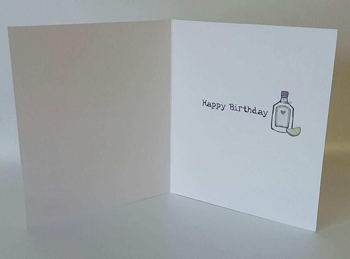 Gin O'Clock Birthday Humour Funny Card Hanson White Range.