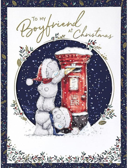 Bears At Post Box Boyfriend Boxed Christmas Card
