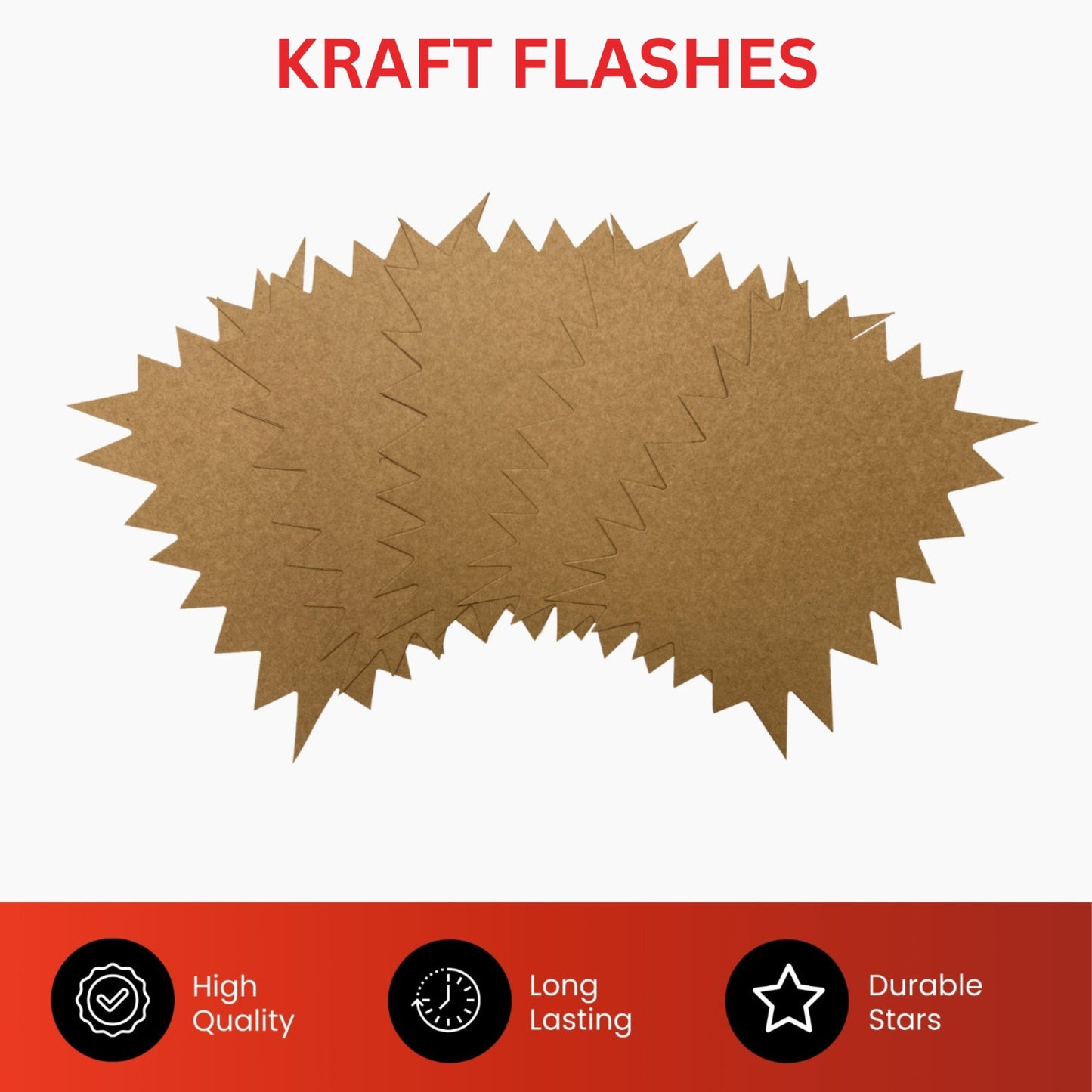 Pack of 4800 Brown Kraft Flashes 100 x 75mm
