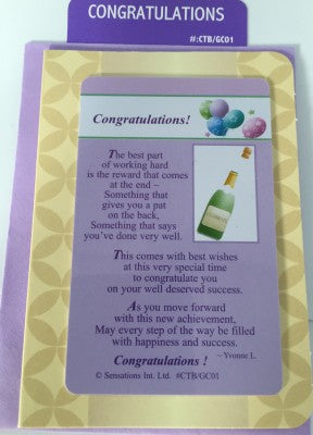 Congratulations... (Sentimental Keepsake Wallet / Purse Card)