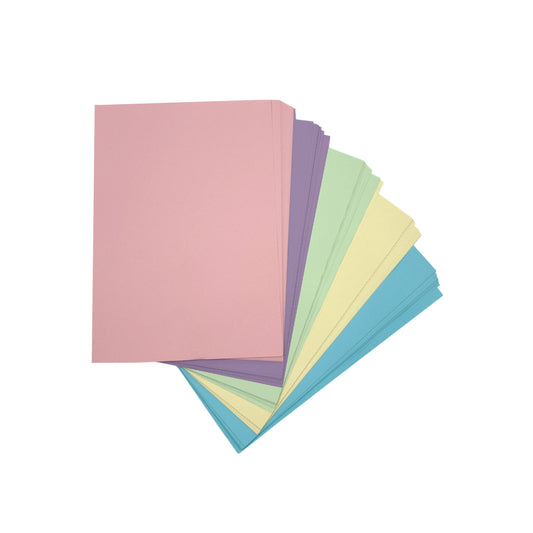 Pack of 100 A5 Assorted Pastel Coloured Paper 75gsm Sheets
