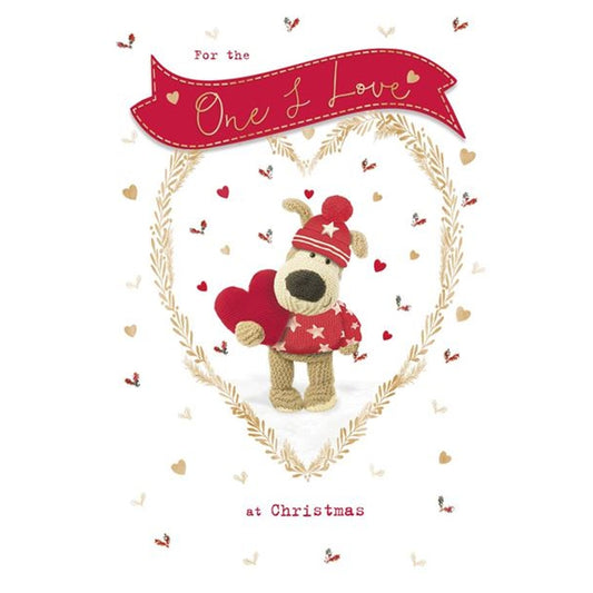 Boofle with Heart One I Love Christmas Card