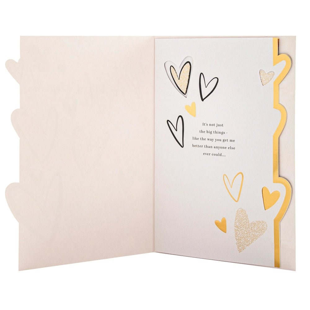 Gold Foil Hearts Design & Heartfelt Verse Boyfriend Birthday Card