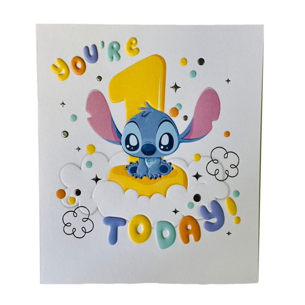 Unique Stitch Design for Girls 1st Birthday Card
