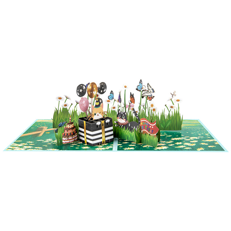 Meowgical Moments 3D Cat Pop Up Birthday Card