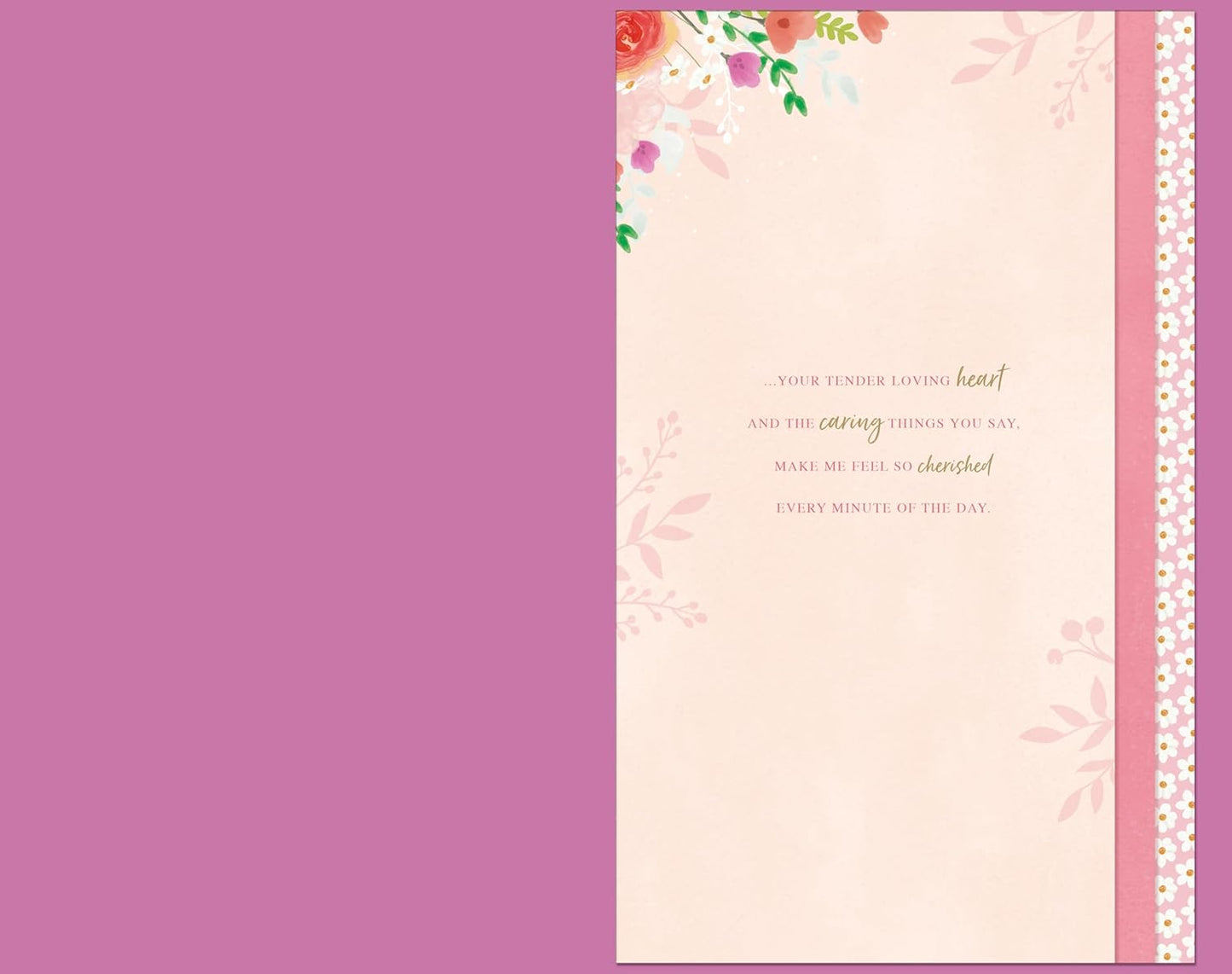 Bouquet Of Flowers Luxury Hand-Finished Wife Wedding Anniversary Card