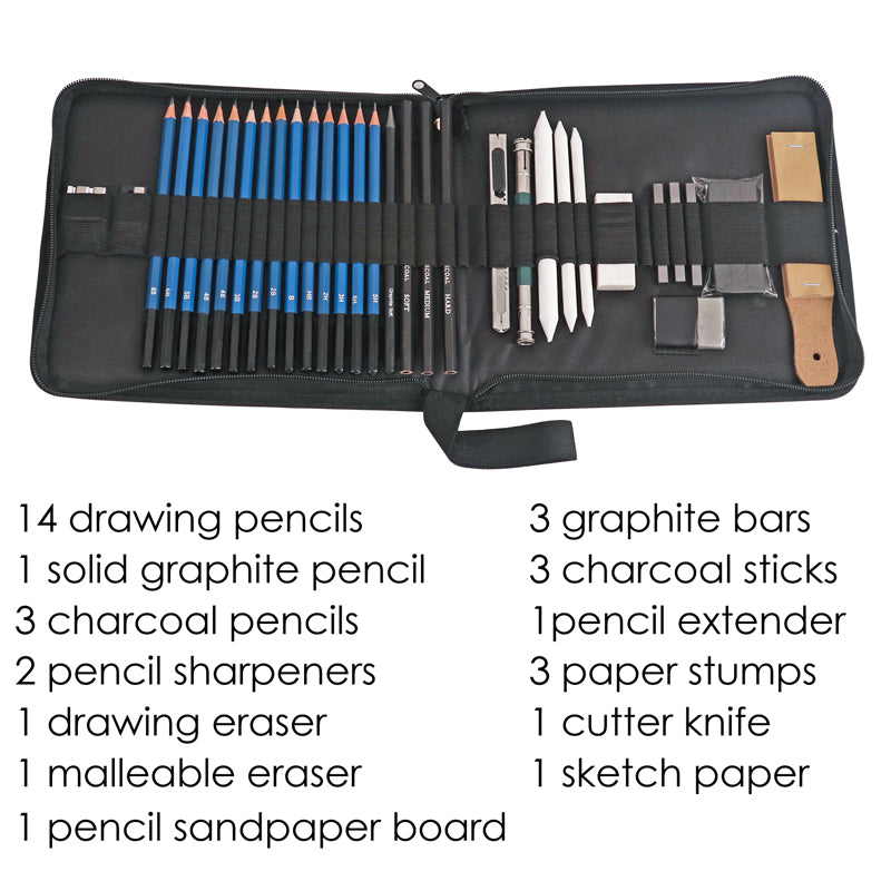 35 Pieces Drawing and Sketching Charcoal Pencil Painting Art Set