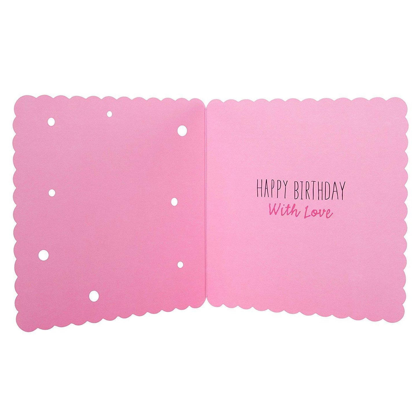 Sister Birthday Card Glitter Finished Die Cut Edge Design 