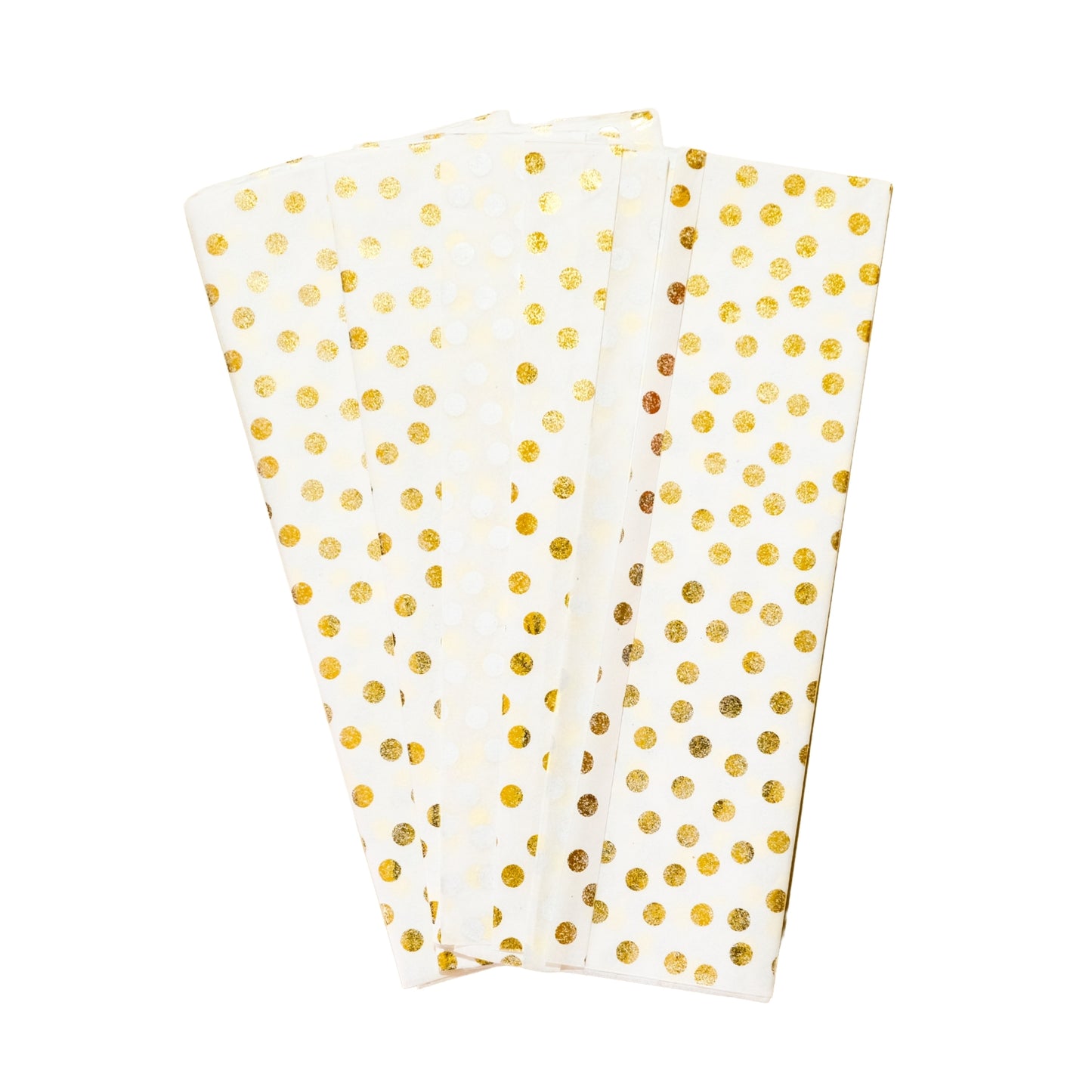 12 x Pack of 10 Polka Dots Luxury Gold Metallic Plastic-Free 18gsm Tissue Paper Sheets 50x70cm - Patterned Tissue Paper for Xmas, New Year, Party, Wedding, Birthday Packing Present Gift Box DIY Art Crafts