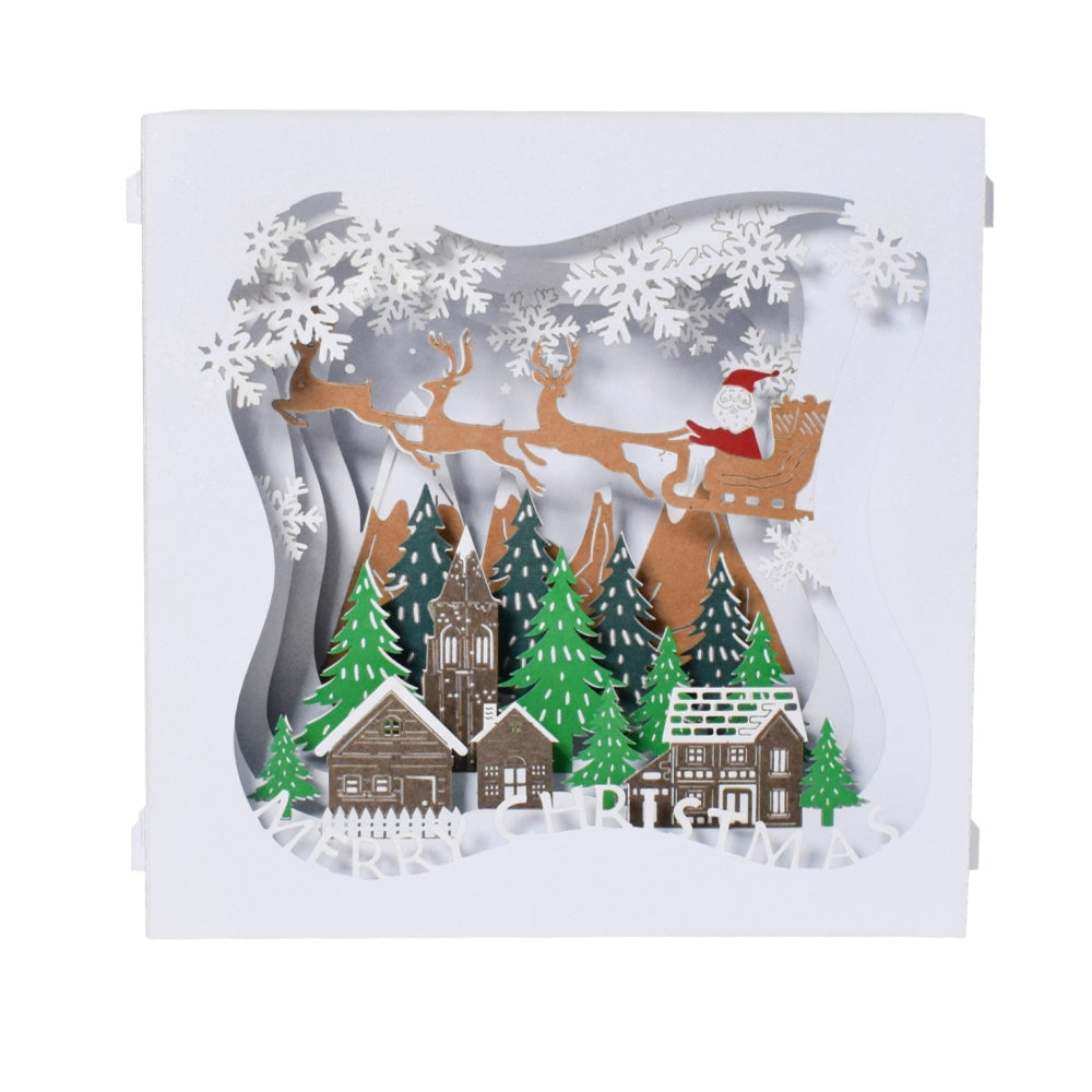 Snowy Village Charm 3D Pop Up Christmas Card