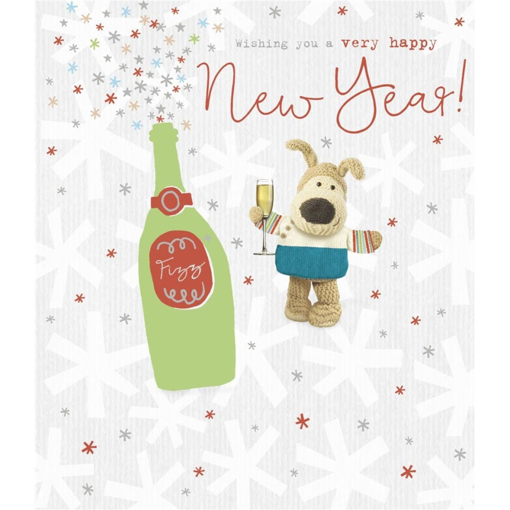 Boofle With Champagne New Year Card