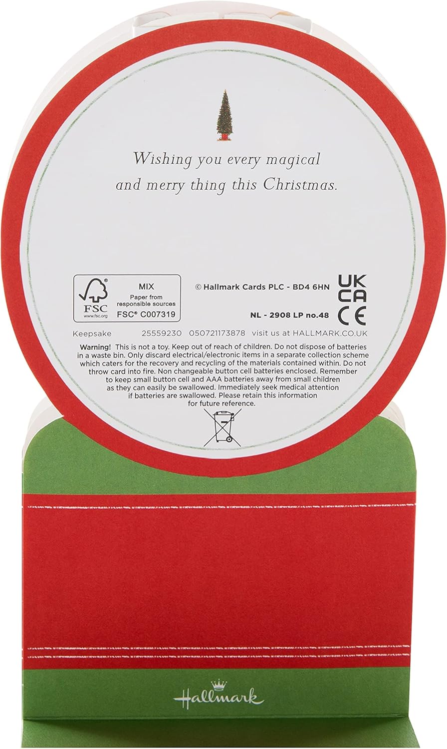 Contemporary Musical 3D Pop Up Santa and Sleigh Design Christmas Card