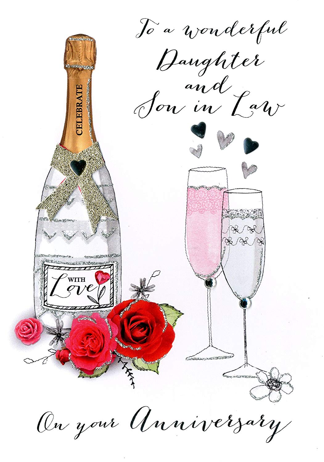 Daughter & Son-In-Law Anniversary Greeting Card Joie De Vivre Range Cards
