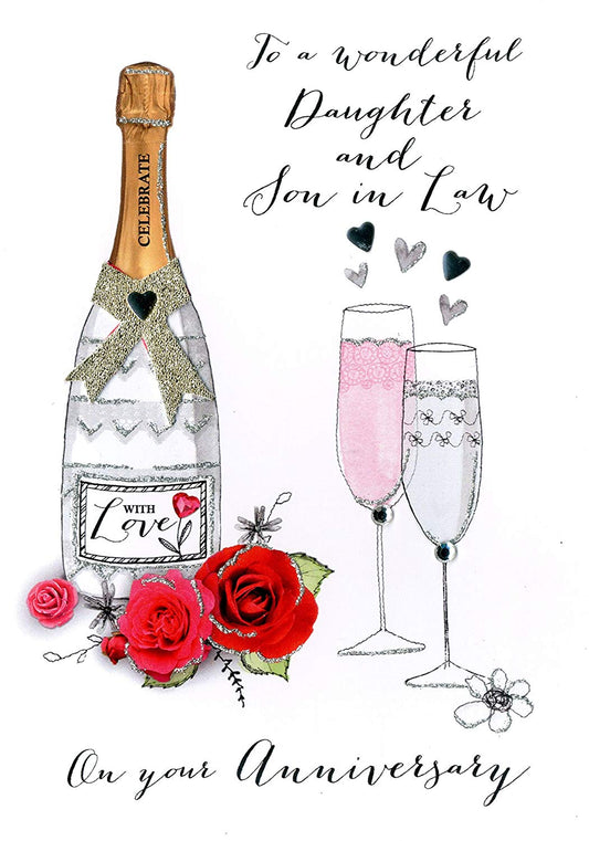 Daughter & Son-In-Law Anniversary Greeting Card Joie De Vivre Range Cards