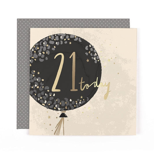 Balloons Design Contemporary Luxury Foiled 21st Birthday Card