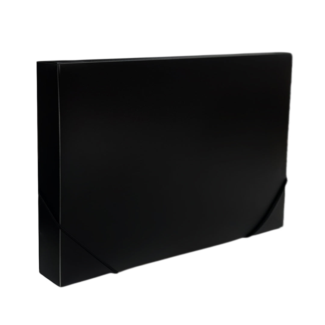 Pack of 10 A4 Clearview Black Box File with Elastic Closure