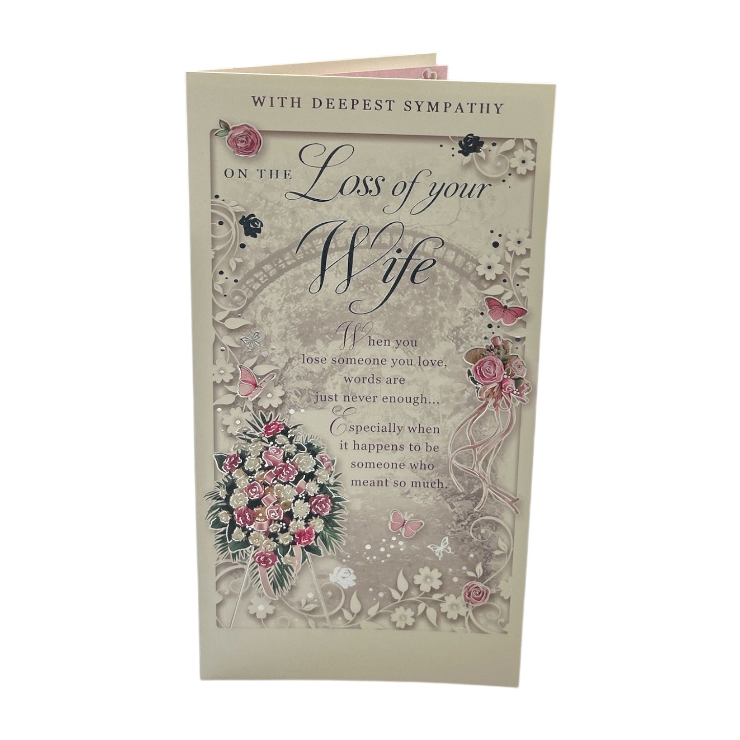 Loss of Wife Floral Sympathy Opacity Card