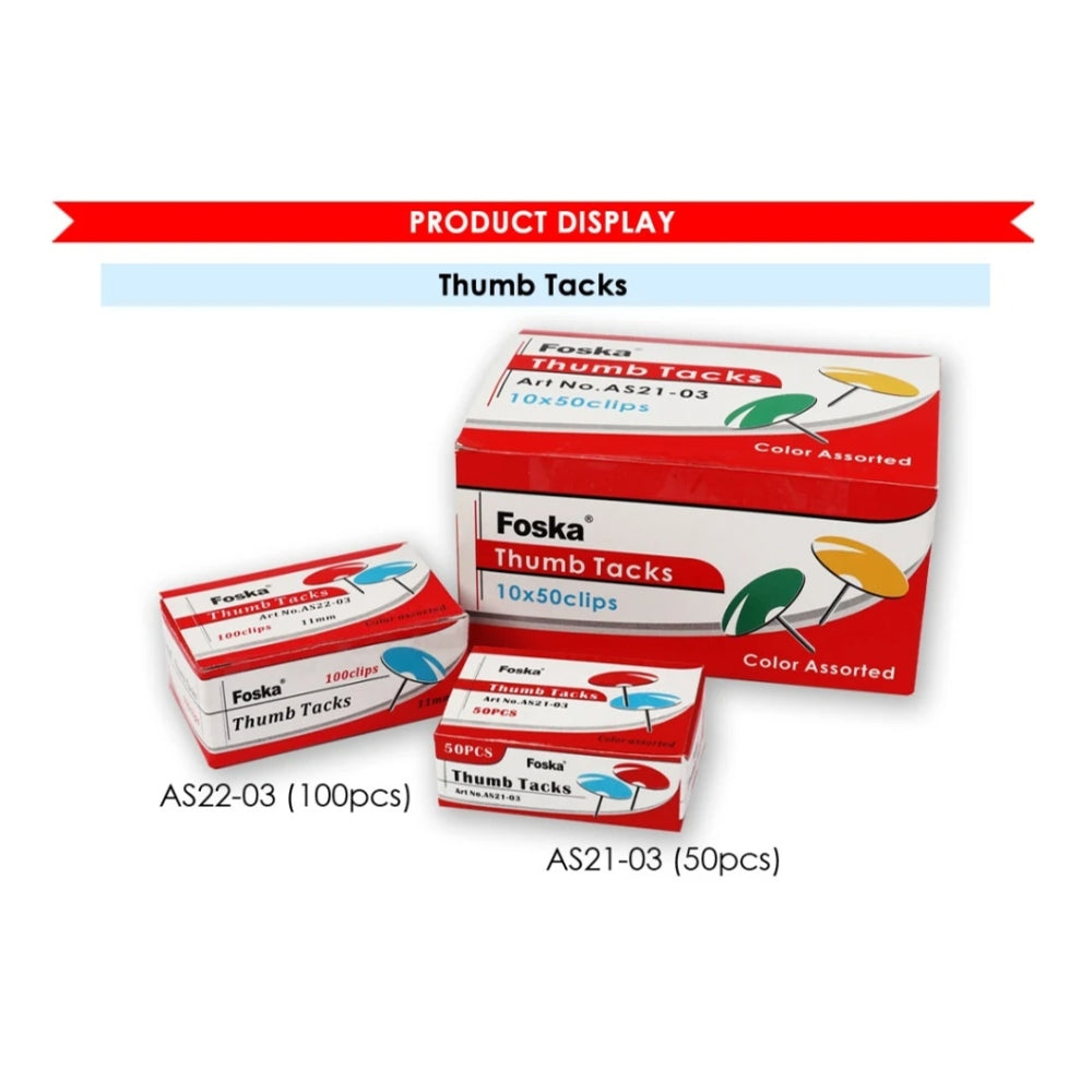 Bulk Pack of 1000 Assorted Colour Thumb Tacks - Push Pins 11mm