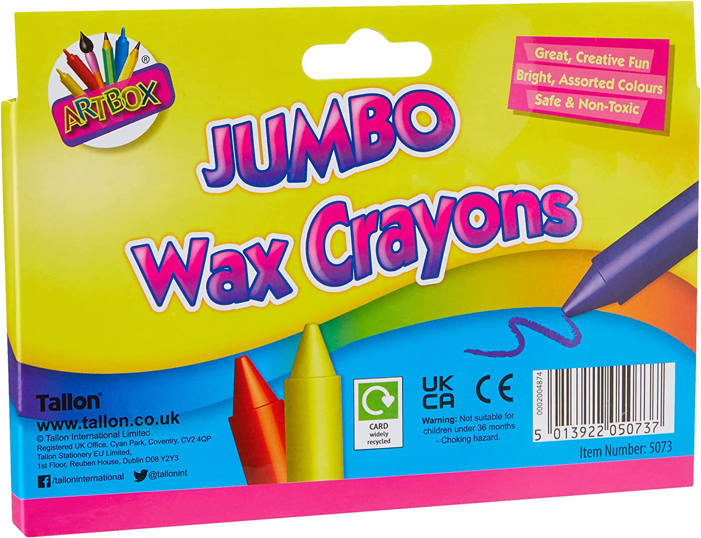 Set of 12 Jumbo Size Wax Crayons