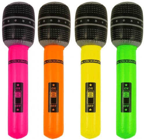 Inflatable 40cm Neon Coloured Microphone