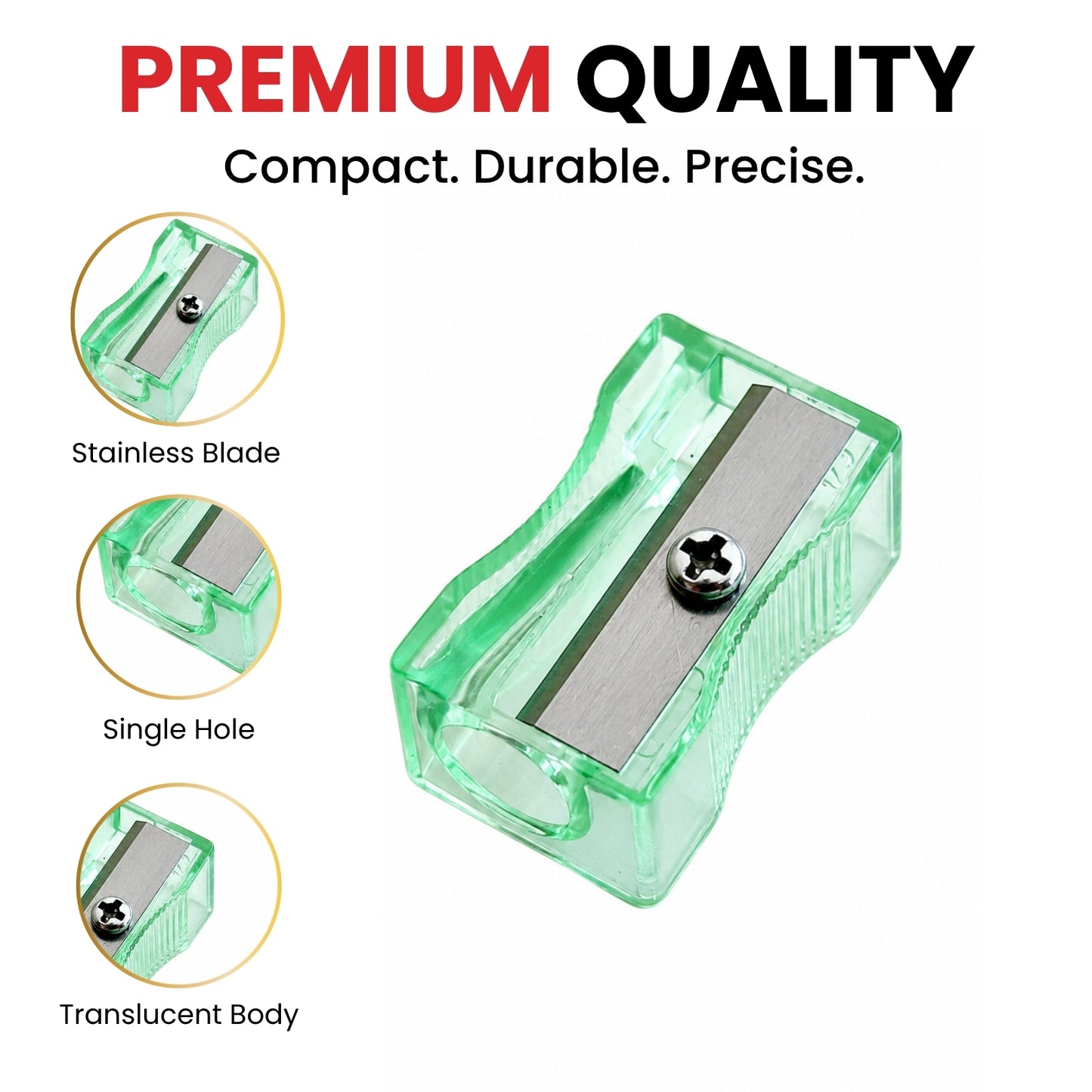 Pack of 100 Blue Translucent Pencil Sharpeners