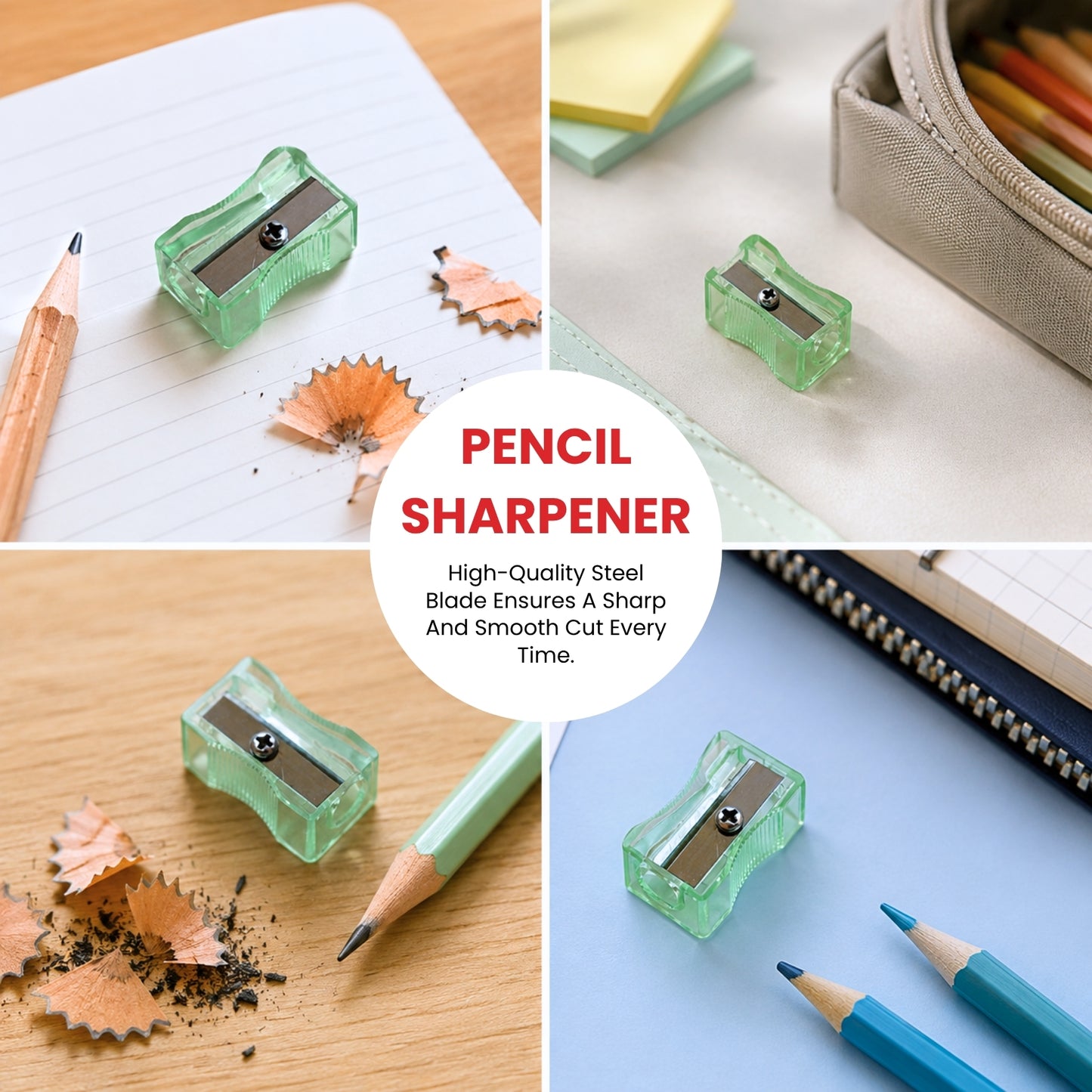 Pack of 100 Yellow Translucent Pencil Sharpeners