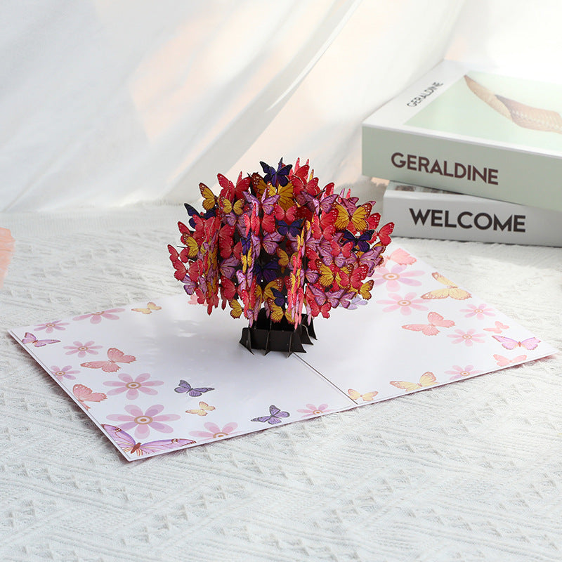 Butterfly Canopy Tree 3D Pop Up Fantasy Greeting Card