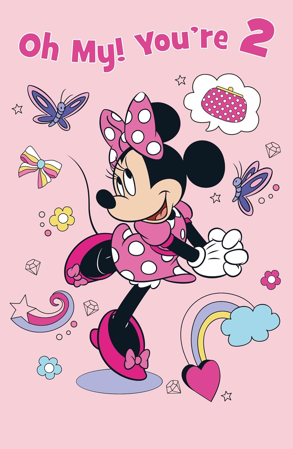 Disney Minnie Mouse Design 2nd Birthday Card