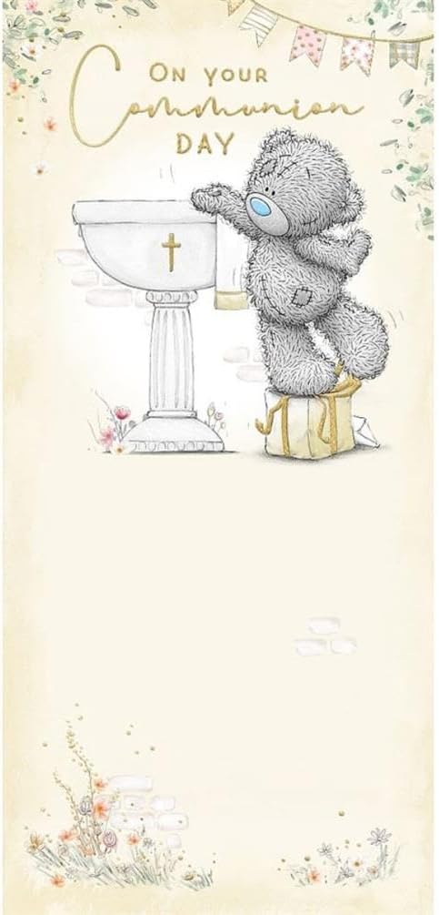 Bear At Font On Your Communion Day Card