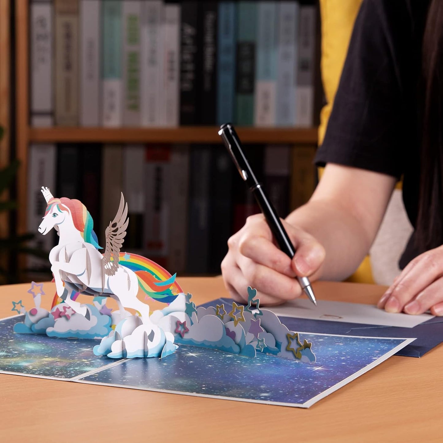 Stereoscopic Unicorn Galaxy 3D Pop Up Greeting Card - Kids Theme Birthday