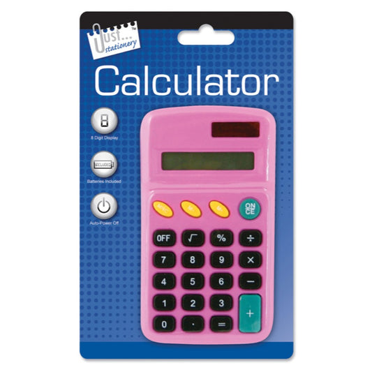 Just Stationery Pocket Calculator - Assorted Colours